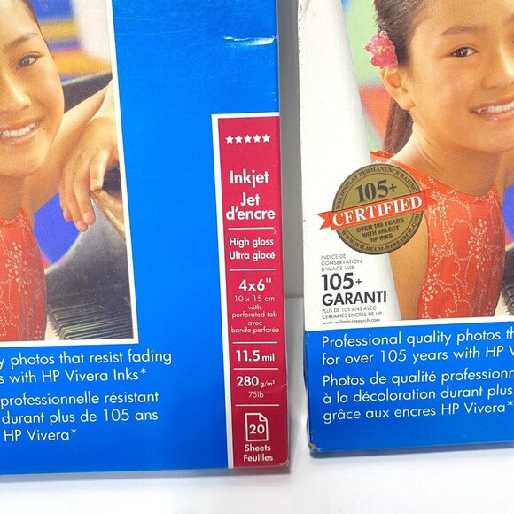 Premium Plus HP Photo Paper 2 boxes New Inkjet High Gloss 4x6" - 20 Sheets/Box - Picture 4 of 6